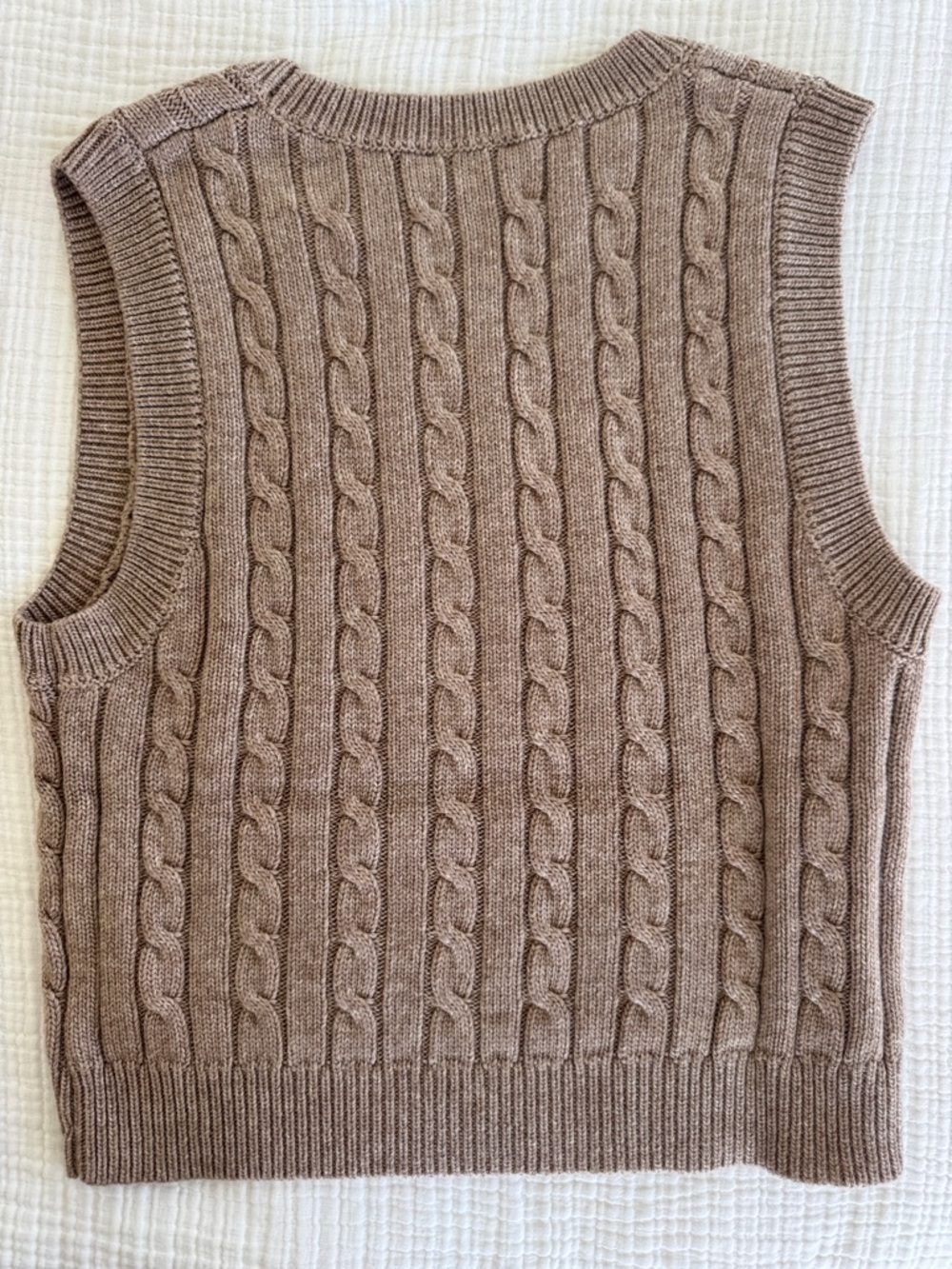 Vici Taupe Cable-Knit Cardigan and Vest Set - Picture 4 of 8